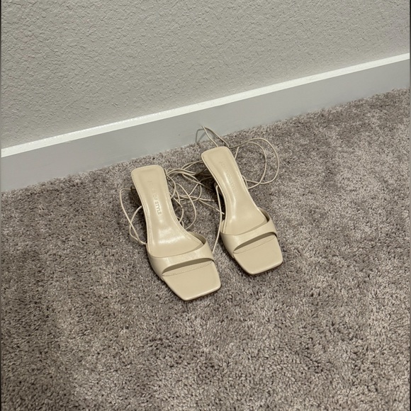 Song of Style from Revolve cream irregular heel sandals - Picture 3 of 11